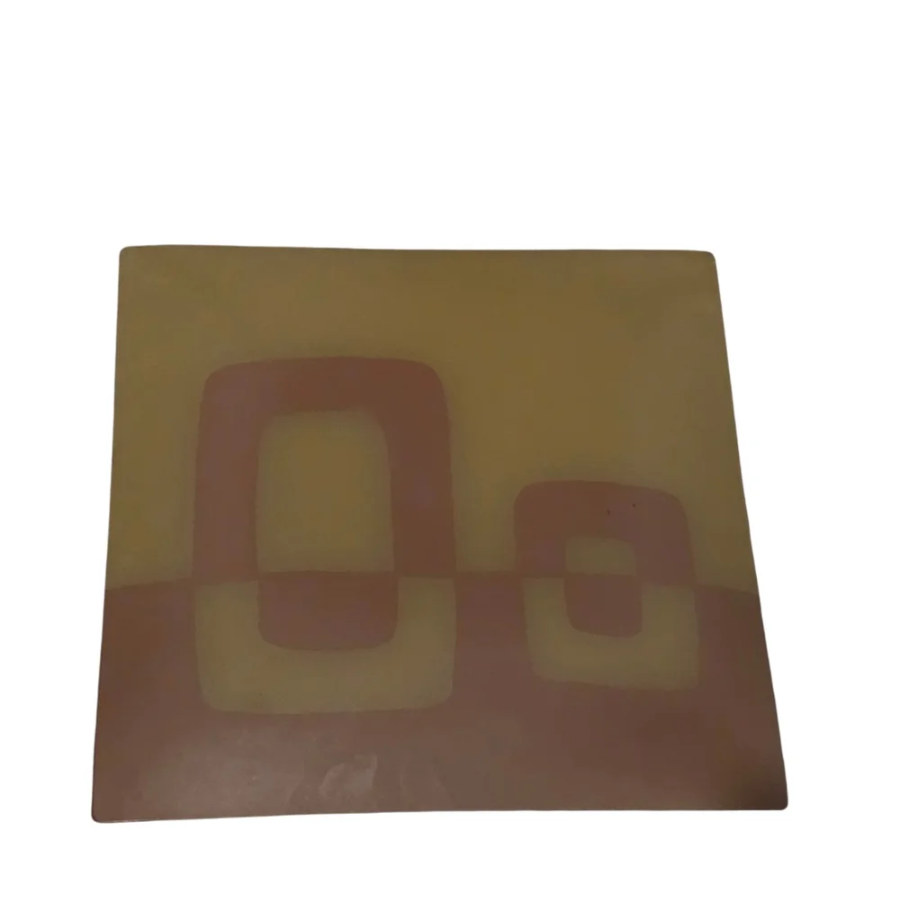 Square Trinket Tray Red & Gold Bold Geometric Print 8